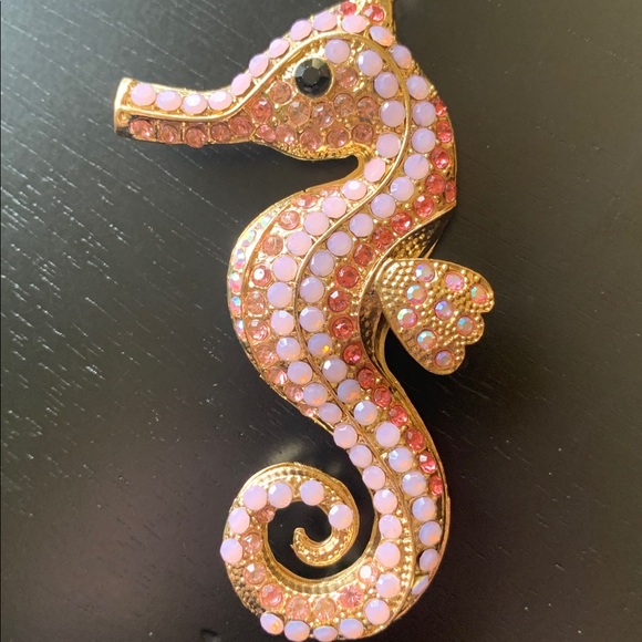 Rhinestone Seahorse Bag Charm / Keychains Pink OR Blue - Picture 5 of 8